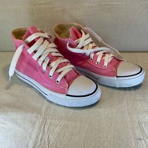AIRWALK - Pink and White High-Top Sneakers with Canvas Upper, kid 3.5 A++